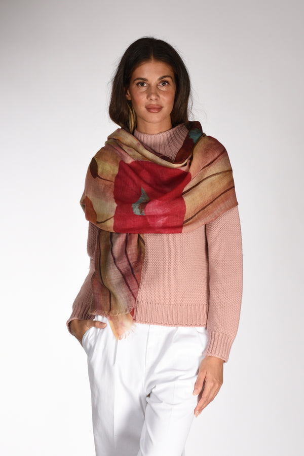 Pyaar Sciarpa Stampata Beige/rosso Donna