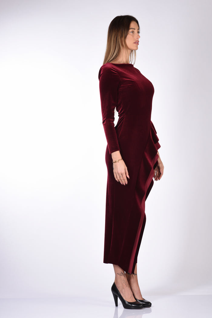Chiara Boni La Petite Robe Women's Dark Red Velvet Dress - 4