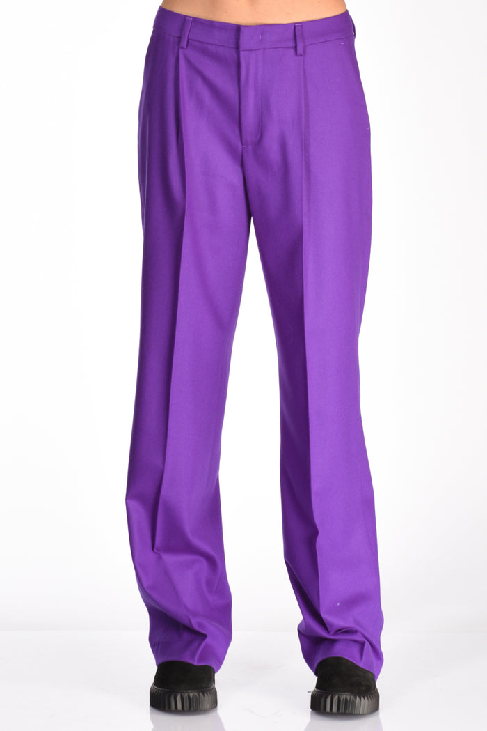 Pt Torino Pantalone Flanella Viola Donna - 3