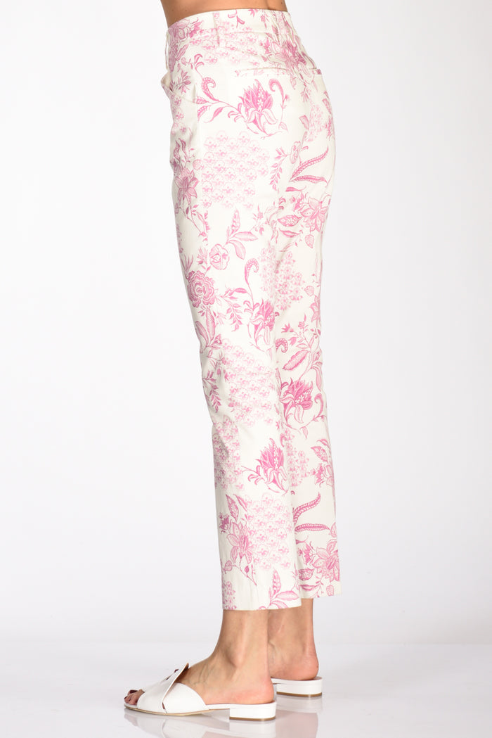 True Royal Pantalone Stampato Bianco/rosa Donna - 6