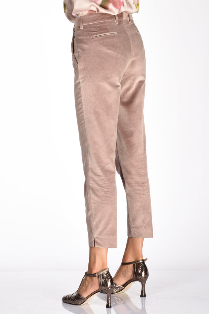 Pt Torino Pantalone Vellluto Rosa Antico Donna - 6