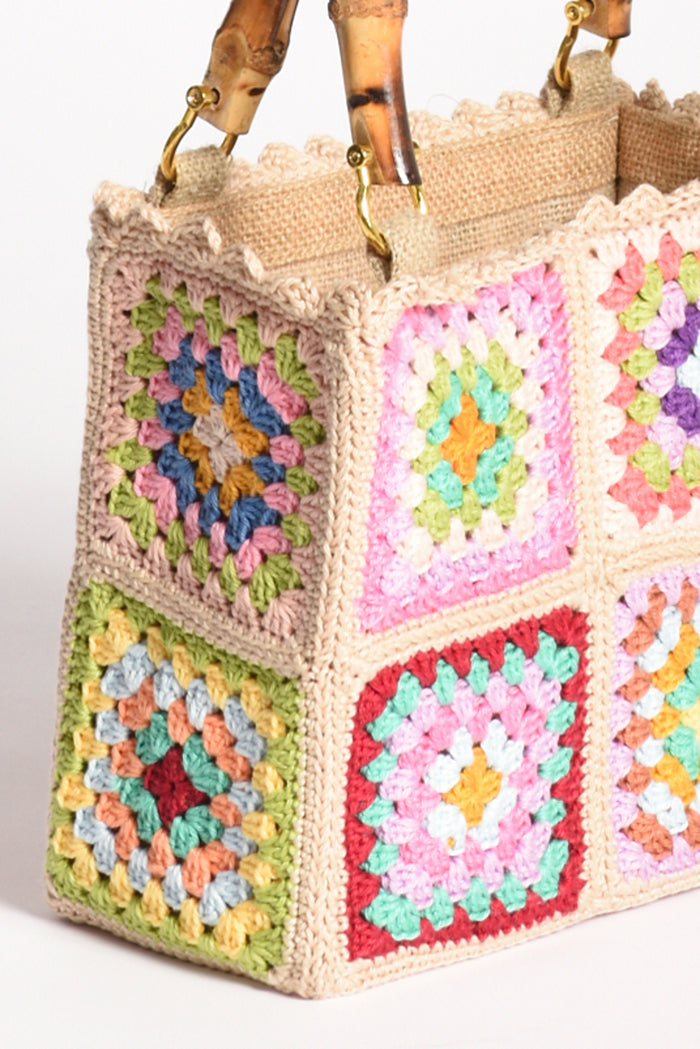 La Milanesa Borsa Crochet Beige/multicolor Donna - 4