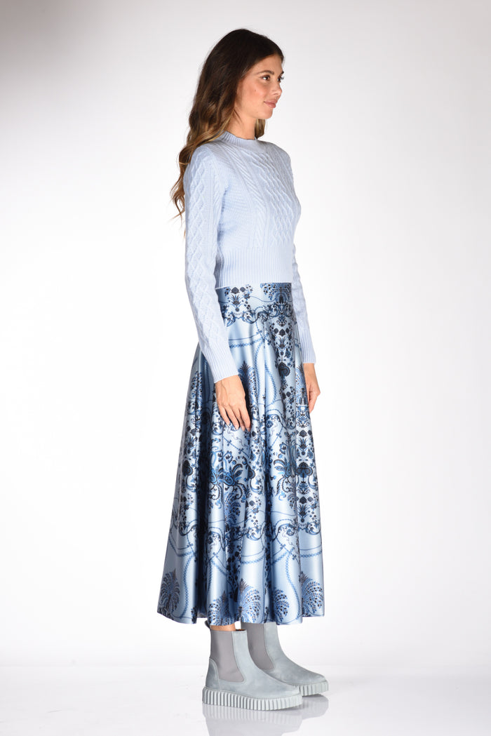 Lavi Couture Maglia Crop Azzurro Donna - 4