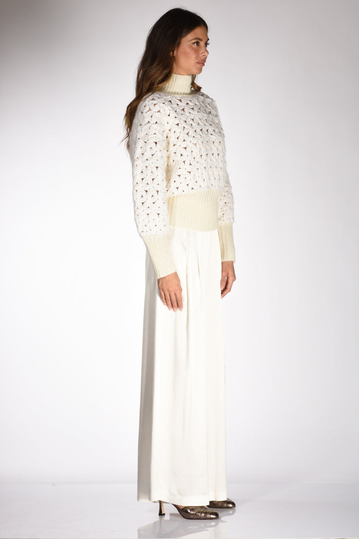 Fabiana Filippi Maglia Lavorata Bianco Naturale Donna - 4