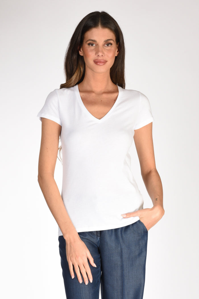 Majestic Filatures Paris Tshirt V Bianco Donna - 1