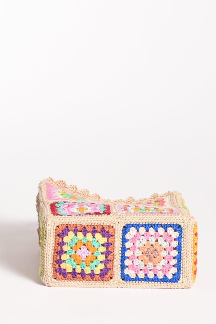 La Milanesa Borsa Crochet Beige/multicolor Donna - 7