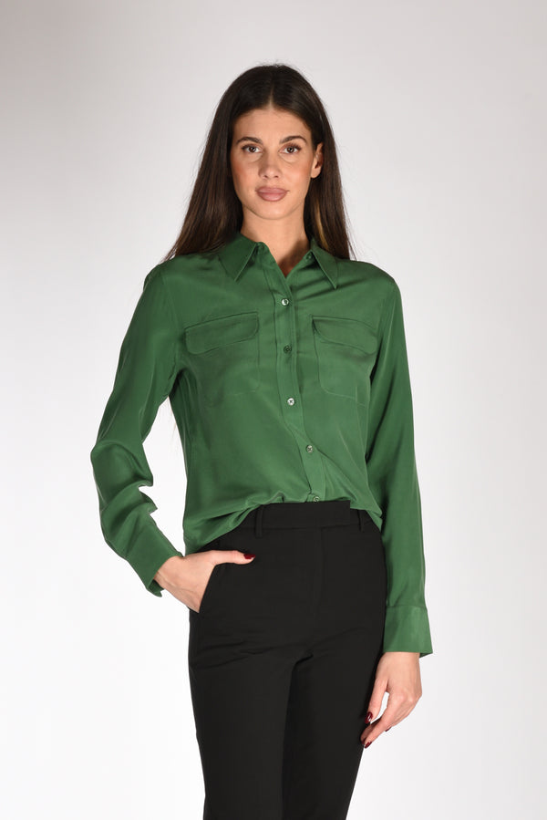 Equipment Femme Camicia Tasche Verde Scuro Donna