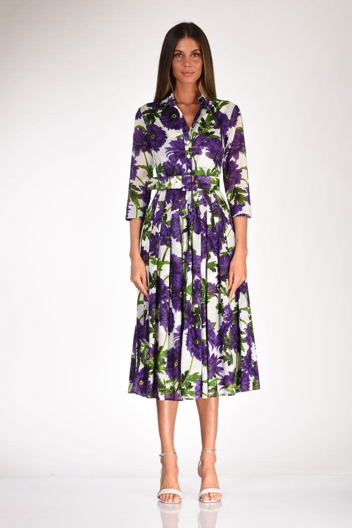 Samantha Sung Print Dress Purple/white Woman - 2
