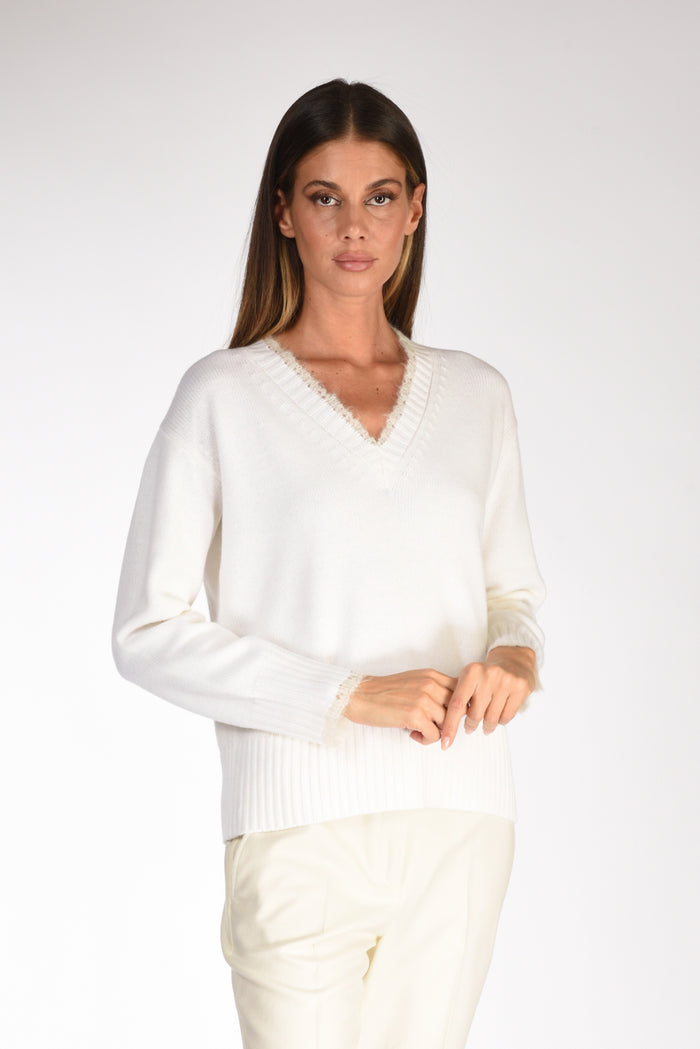 Anne Claire Scollo V Bianco Donna - 1
