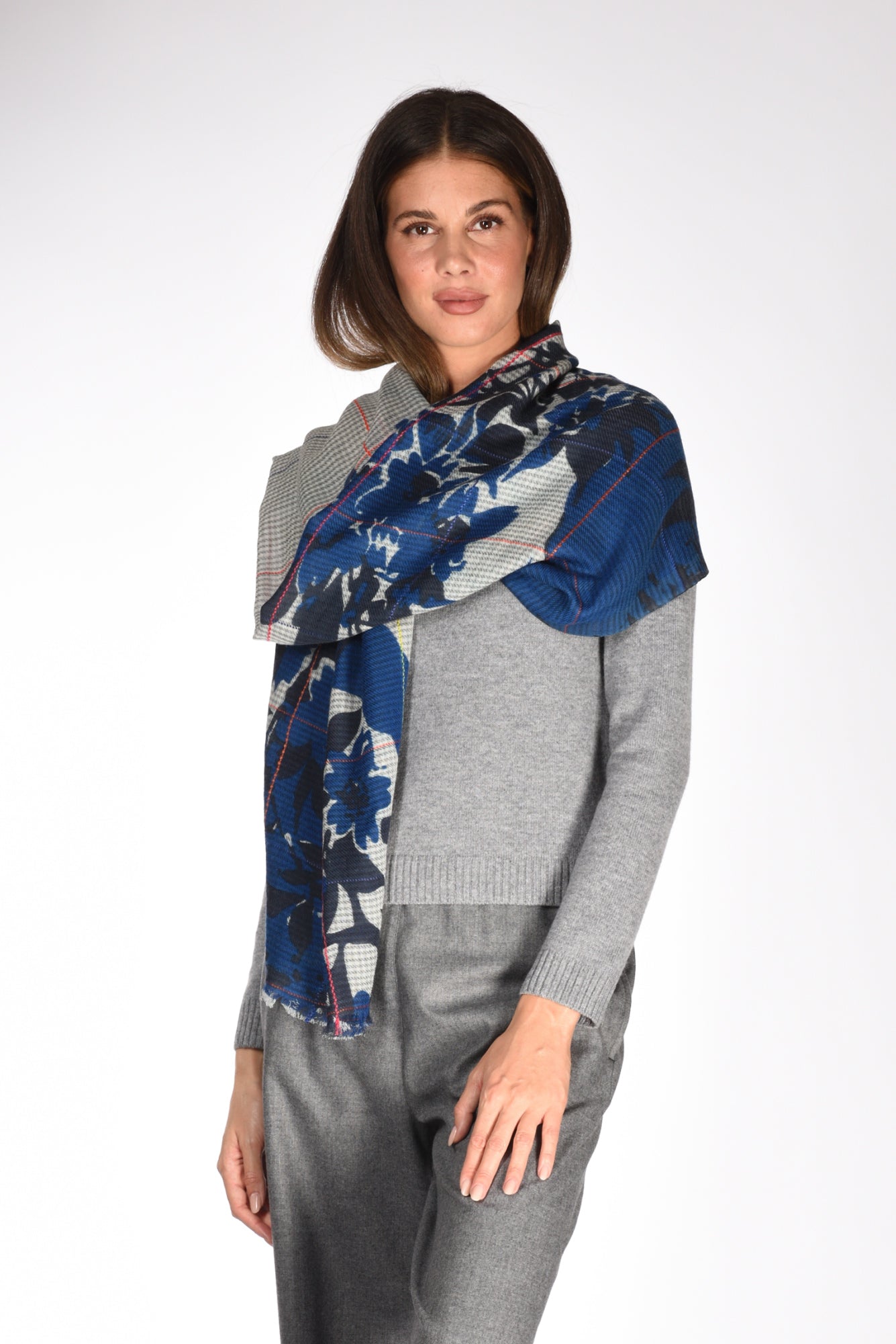 Pyaar Sciarpa Stampata Blu/multicolor Donna