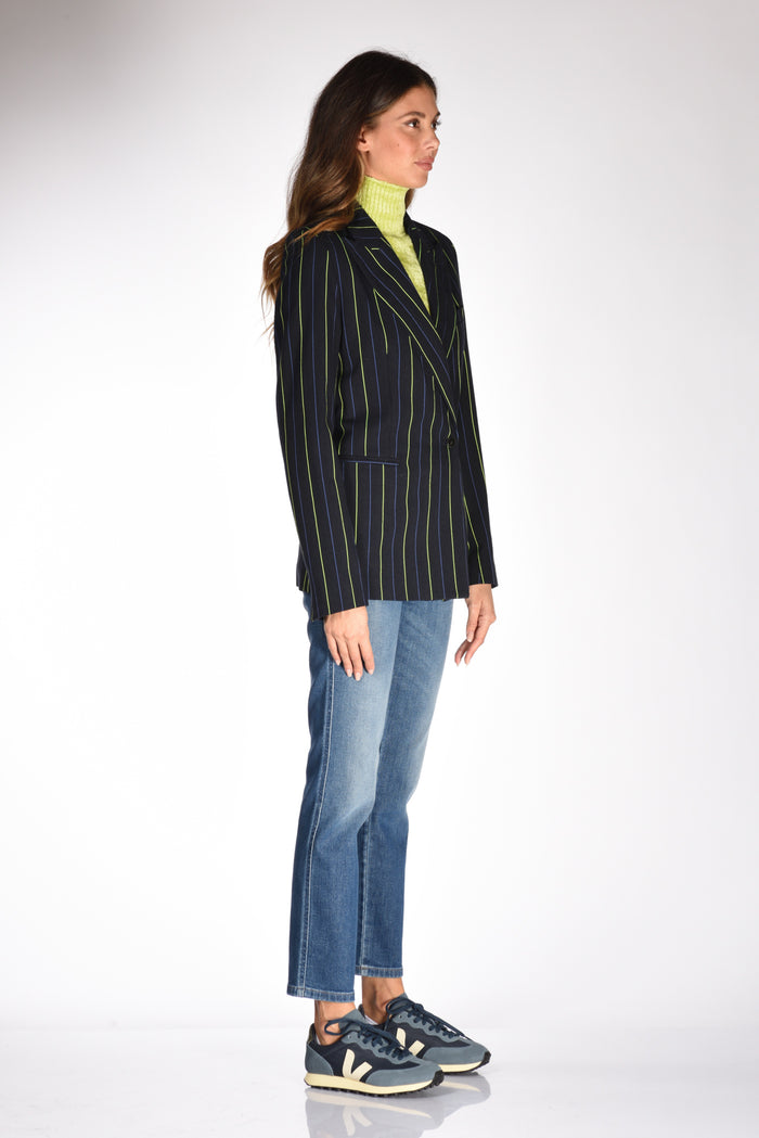 Forte Forte Giacca Gessata Blu/verde Donna - 4