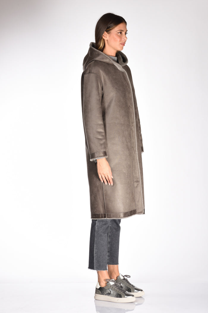 P Cube Cappotto Ecofur Grigio Donna - 9