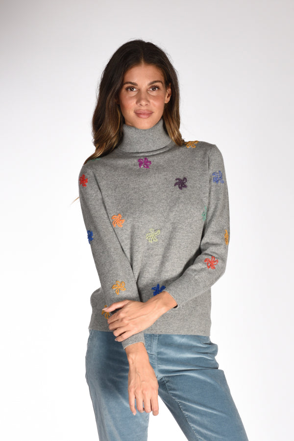 Gherardeschi Alessandro Maglia Ricamata Grigio Donna