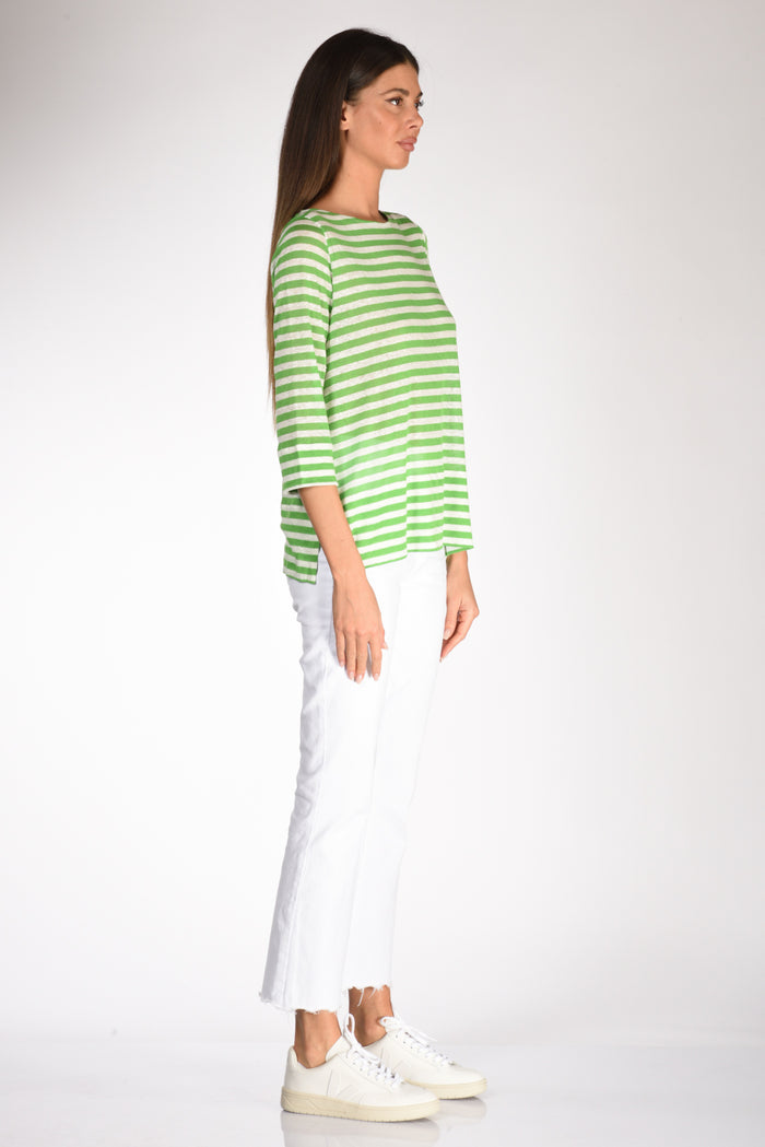 Shirt C Zero Tshirt Righe Verde/bianco Donna - 4