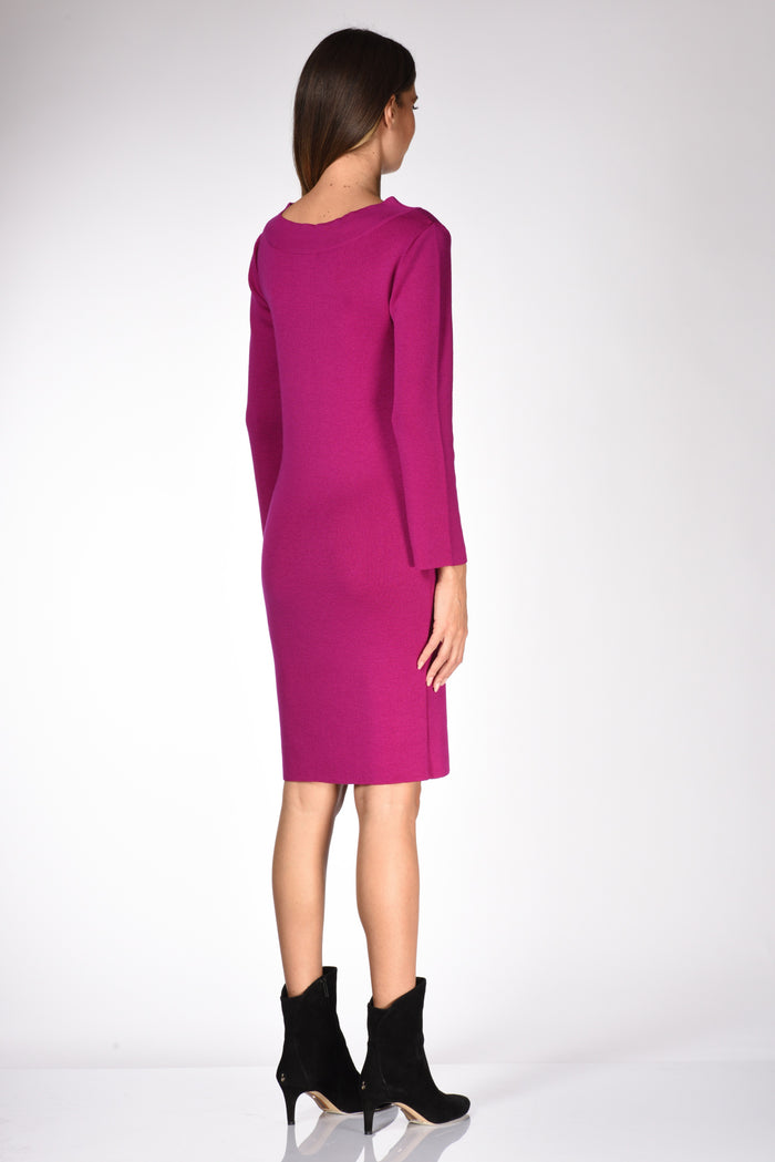 Ella Lago Di Como Abito In Maglia Fucsia Donna - 5