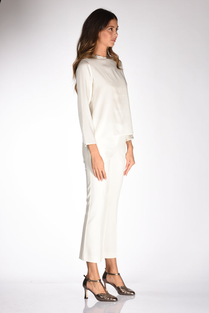 Shirt C Zero Maglia Seta Bianco Latte Donna - 4