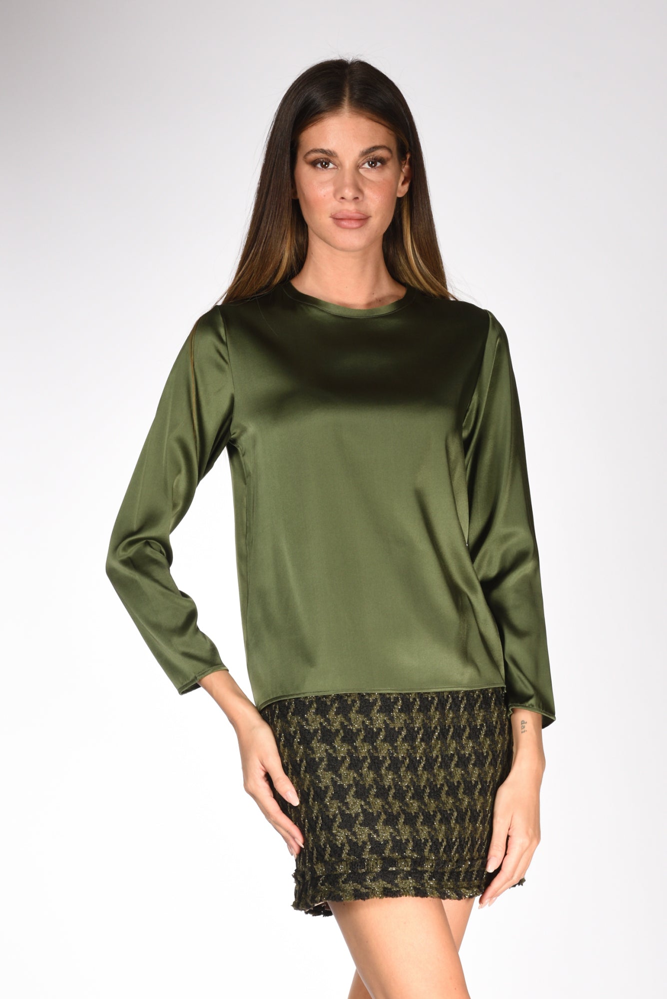 Shirt C Zero Maglia Seta Verde Donna
