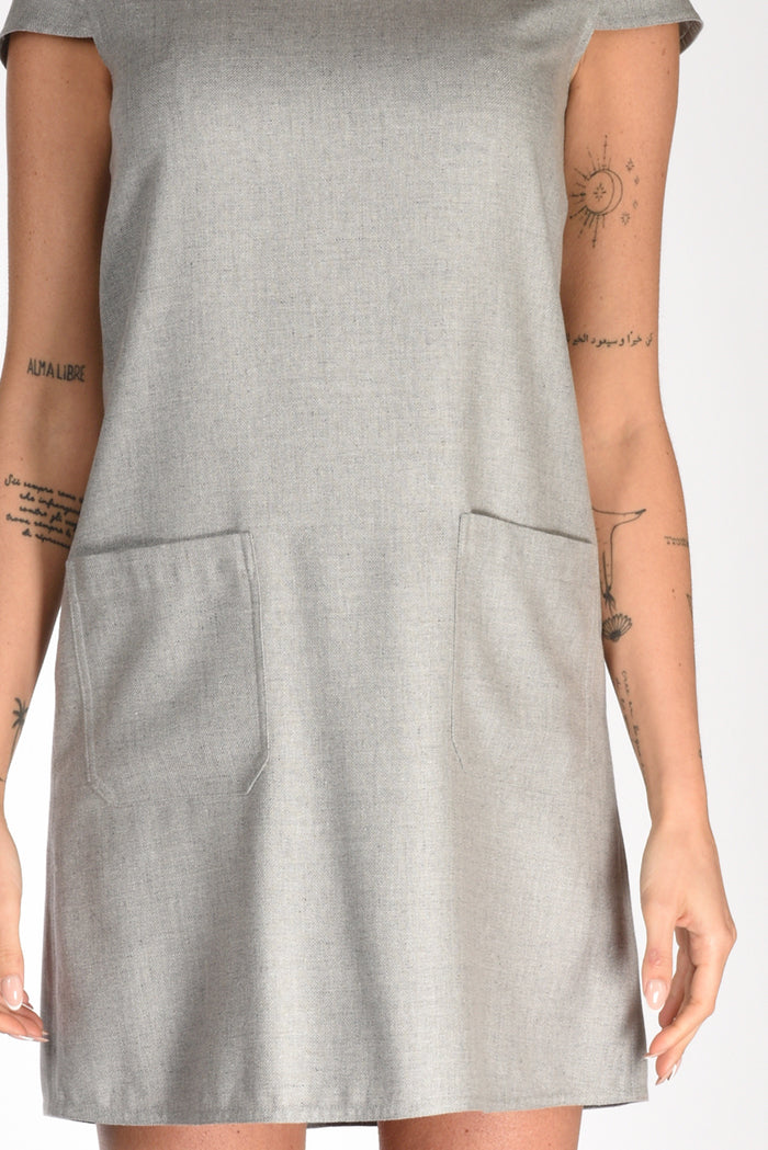 Aspesi Gray Dress With Pockets For Women - 3