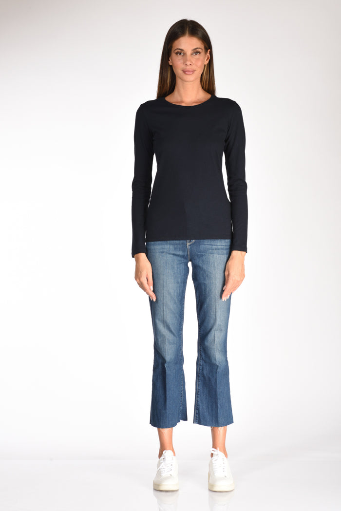 Majestic Filatures Paris Maglia Girocollo Blu Donna - 3