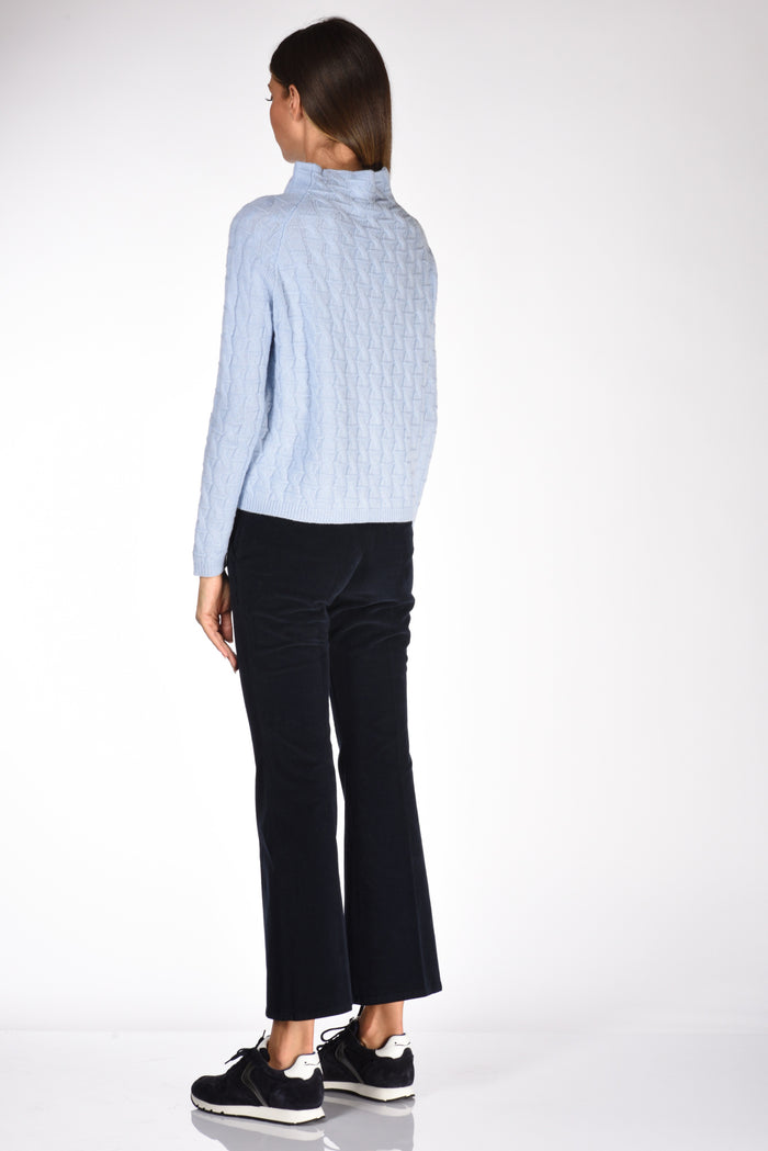 Anne Claire Maglia Lavorata Azzurro Chiaro Donna - 5