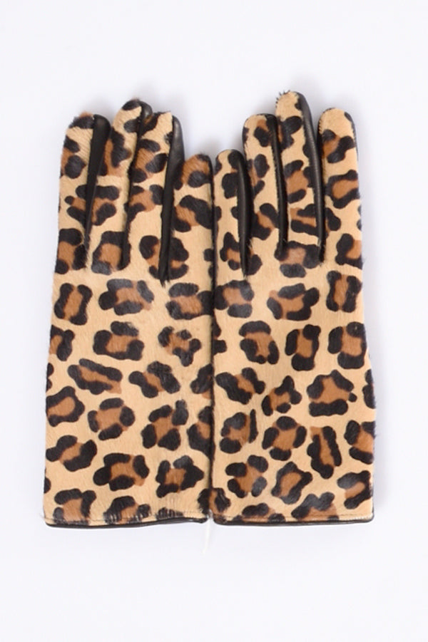 Alpo Guanti In Nappa Beige/nero Donna