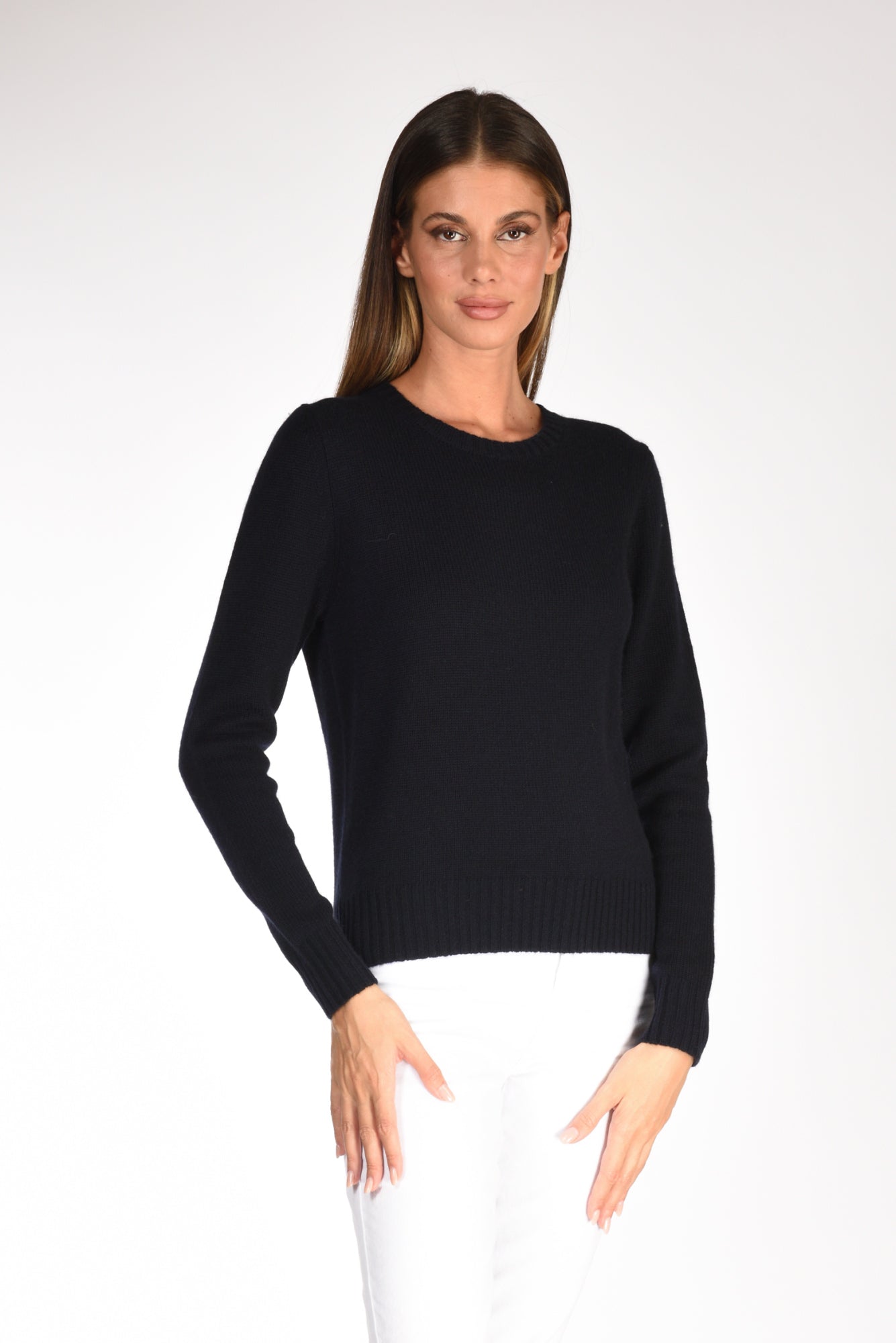 Allude Maglia Girocollo Blu Donna