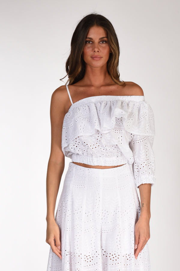 Lavi Couture Top Monospalla Bianco Donna-2
