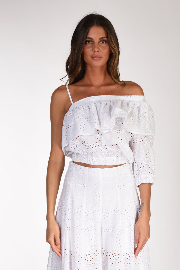 Lavi Couture Top Monospalla Bianco Donna - 2