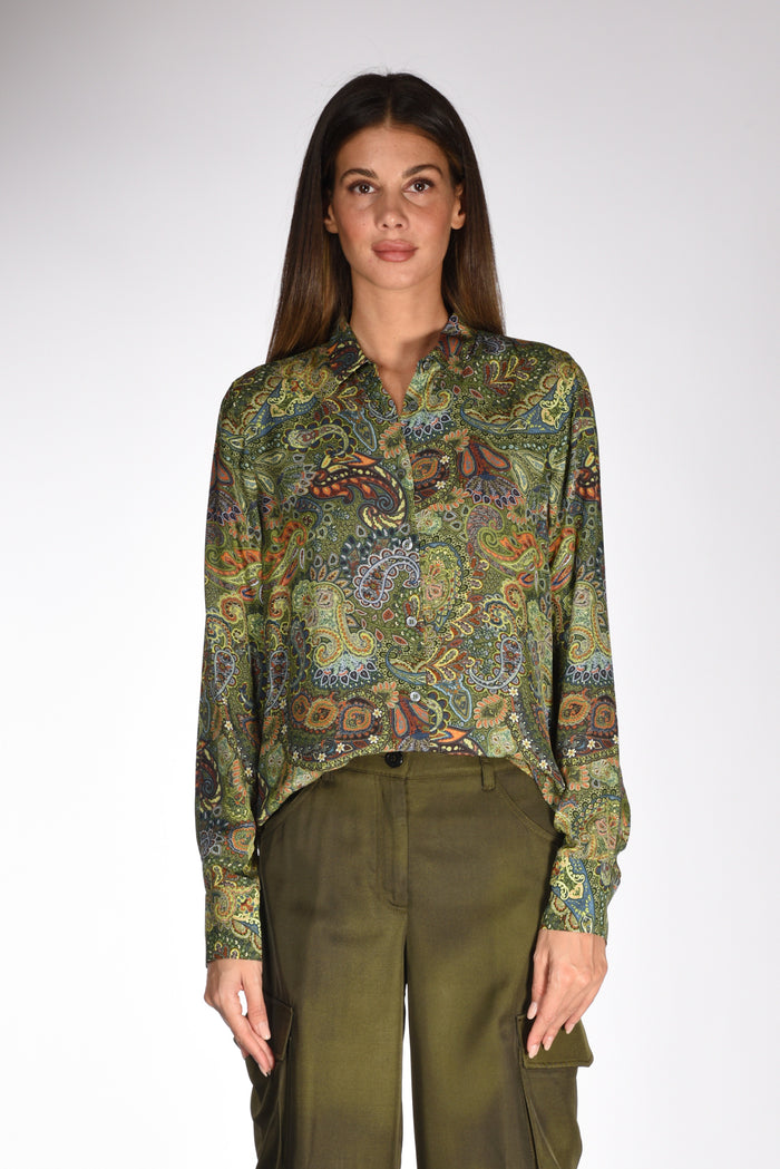 Robert Friedman Camicia Stampata Verde/multicolor Donna