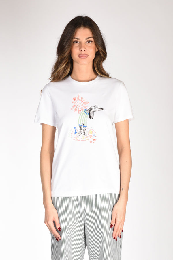 P.s. Paul Smith Tshirt Stampa Bianco/multicolor Donna-2