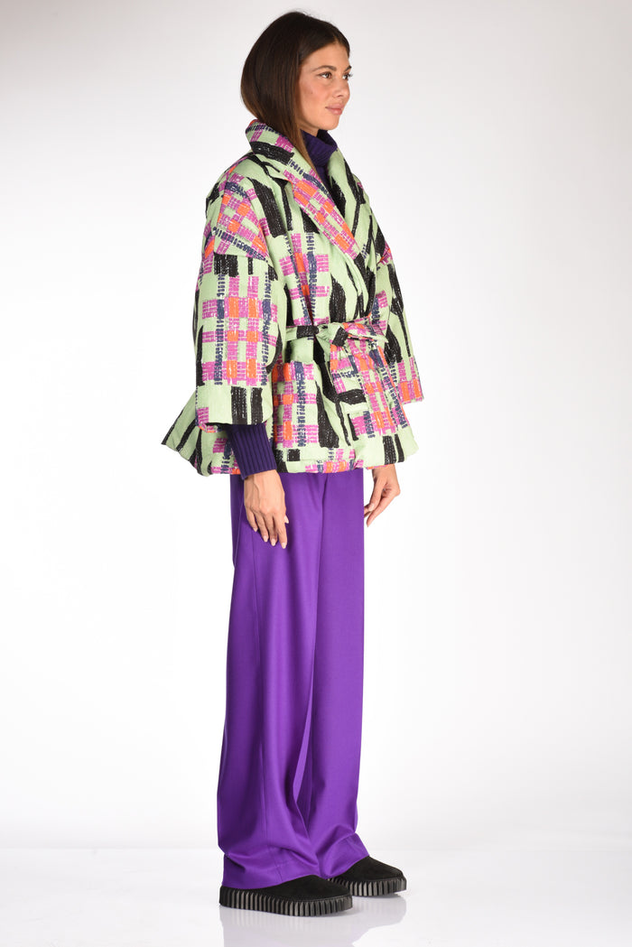 Stella Jean Giacca Imbottita Verde/multicolor Donna - 4