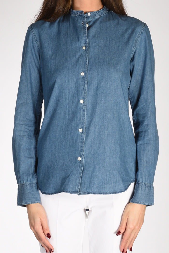 Aspesi Camicia Coreana Blu Jeans Donna - 3
