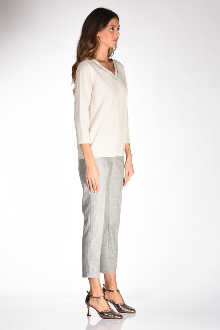 Fabiana Filippi Maglia Beige Chiaro Donna - 4