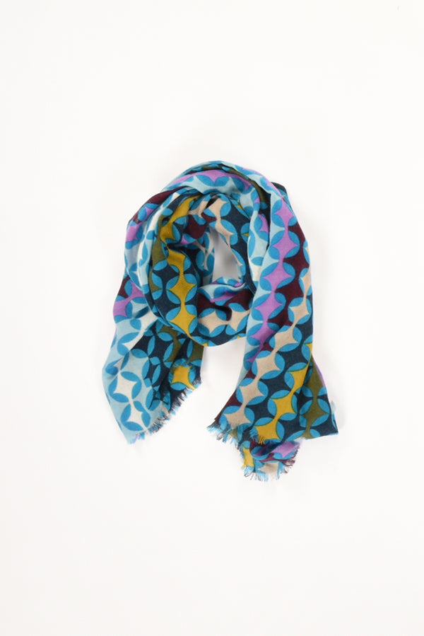 Pyaar Sciarpa Stampata Azzurro/multicolor Donna-2