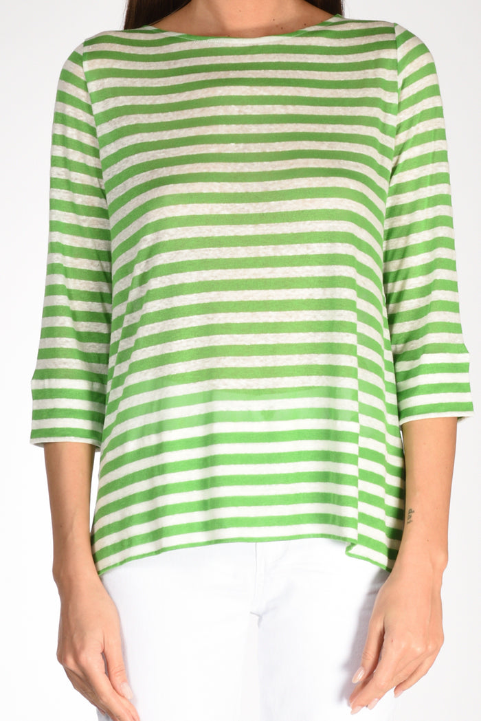 Shirt C Zero Tshirt Righe Verde/bianco Donna - 3