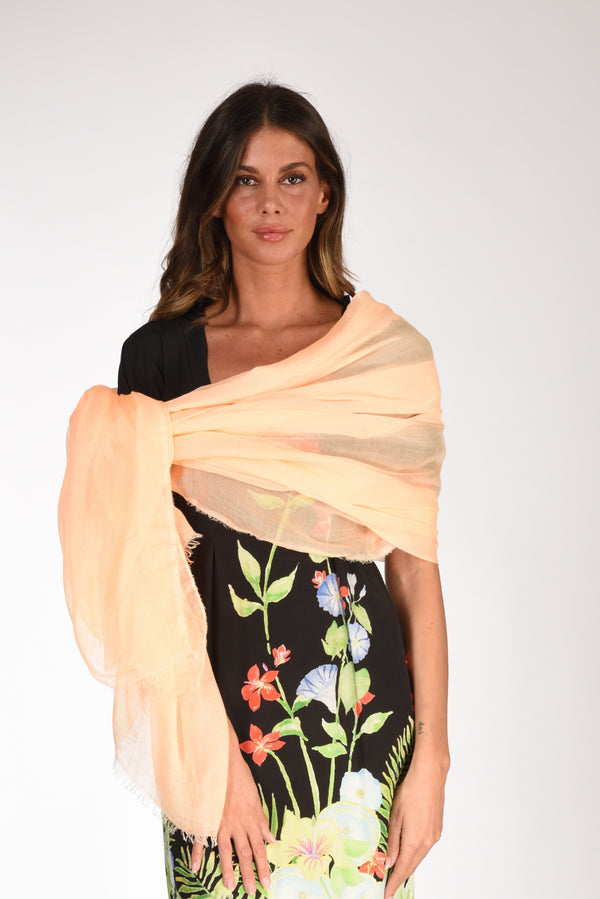 Faliero Sarti Sciarpa Sfrangiata Arancio Donna