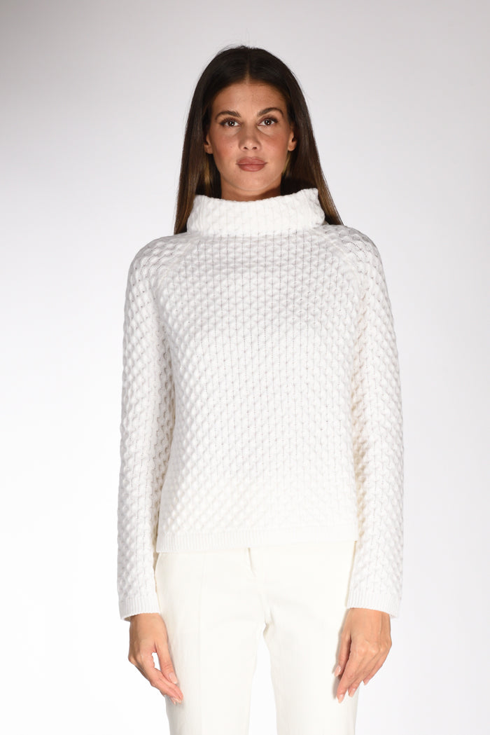 Anne Claire Maglia Lavorata Bianco Donna - 2