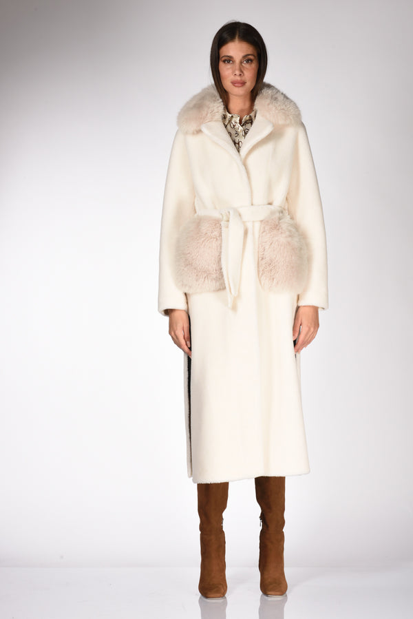 Ava Adore Cappotto Eco Fur Bianco Naturale Donna-2