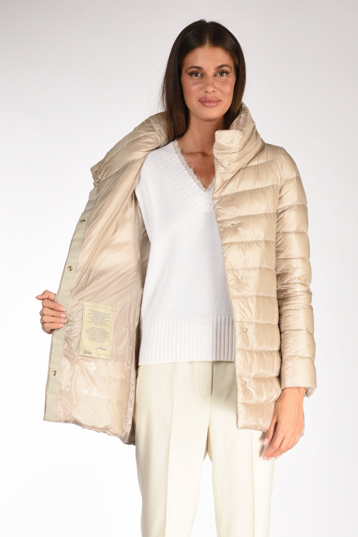 Herno Piumino Collo Alto Beige Donna - 6